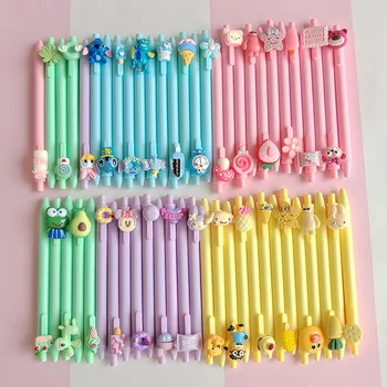 40шт Sanrio Cartoon Macaron, соответствующие цвету, Hellokitty Melody, Черная ручка, канцелярские принадлежности для студентов, шариковая ручка, школьные принадлежности
