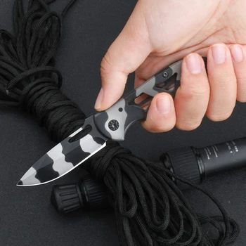Камуфляжный Мини-складной нож Инструменты для самообороны EDC, карманный нож для выживания в походе высокой твердости, нож с полой ручкой для мужчин