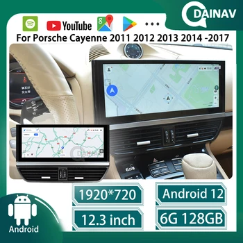 128-Гигабитная автомобильная стереосистема Android 12 для Porsche Cayenne 2011-2017 Мультимедийный плеер GPS-навигация WIFI Carplay головное устройство