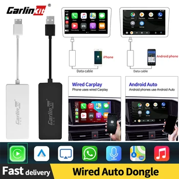 Carlinkit Проводной Адаптер для CarPlay Проводной Автоматический Ключ для Android Автомобильный Мультимедийный Плеер Ключ USB Поддержка Голосового Помощника