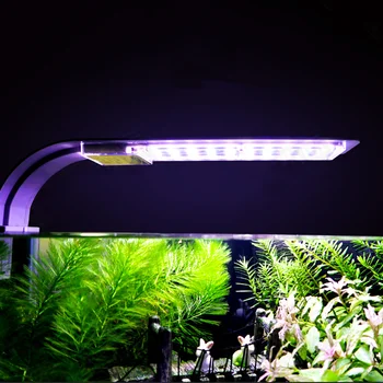 Светодиодная зажимная лампа для аквариума, аквариумный светильник, практичное водное освещение, ультратонкий светильник для аквариума для дома с вилкой EU, черный