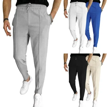 Летние брюки Мужские дышащие крутые вафельные брюки для бега трусцой, мужская уличная одежда, повседневные тонкие брюки