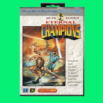 Самый популярный игровой картридж Eternal Champions, 16-битная игровая карта MD с коробкой для Sega Megadrive / Genesis
