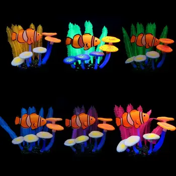 Аквариумная рыба-клоун + Растительный орнамент Рыба-клоун Водное растение для озеленения аквариума