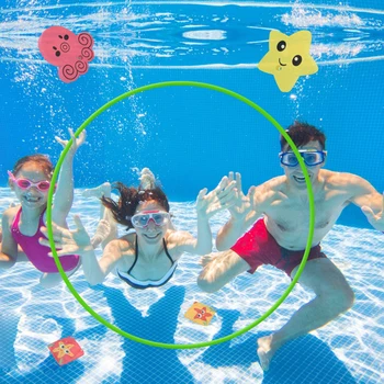 Кольцо для плавания с плавающим шариком, вискозный обруч для плавания, многоразовые кольца для плавания 80 см для детей, практика дайвинга для детей