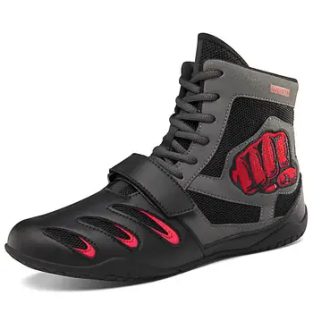 Борцовские ботинки Для мужчин и женщин, Большие размеры 36-45, Легкая спортивная обувь, Профессиональная обувь для тяжелой атлетики, Дышащие боксерские туфли для приседаний