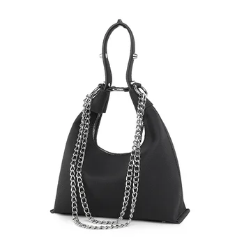 Женские брендовые сумки подмышками, черно-белая сумка через плечо, Модные цепочки, сумки для бродяг