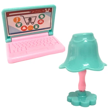 NK 1 комплект, Пластиковая Офисная обучающая настольная лампа для принцессы, Компьютерные Инструменты, Аксессуары для куклы Барби, Лучший подарок для девочки, Игрушка своими руками
