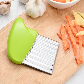 Картофелерезка из нержавеющей стали, устройство для приготовления картофельной крошки, металлический волнистый нож для измельчения картофеля Фри, кухонный нож для измельчения инструментов