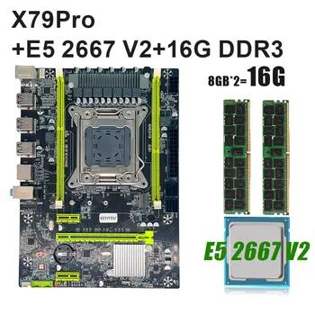Комплект материнской платы KEYIYOU X79Pro LGA 2011 V1 V2 с процессором Xeon E5 2667 V2 и 2шт оперативной памяти 8G = 16GB DDR3 ECC REG XEON KIt