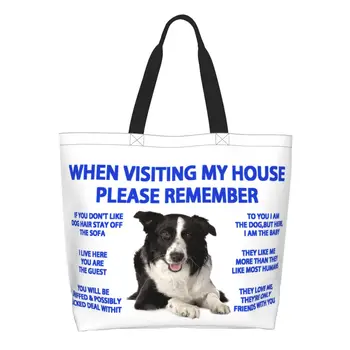 Сумки для покупок Kawaii Border Collie, Подарочная Холщовая сумка для покупок для домашних собак