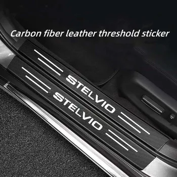 Автомобильная наклейка из углеродного волокна, боковая клейкая защита от царапин, водонепроницаемая наклейка на задний бампер, задняя дверь Alfa Romeo stelvio седан