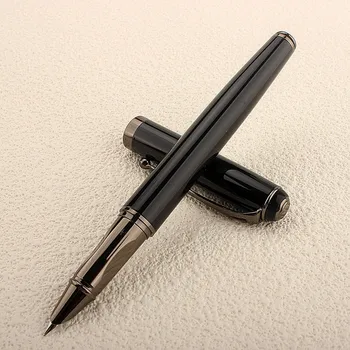 Роскошная металлическая перьевая ручка класса 9327, красивая черная, с размером пера 0,38 мм, для письма прямыми линиями, для делового офиса
