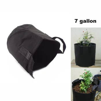 Тканевый мешок для выращивания растений емкостью 7 галлонов, Садовый мешок для посадки с ручкой, ящик для выращивания овощей, картофеля, Круглый горшок-контейнер