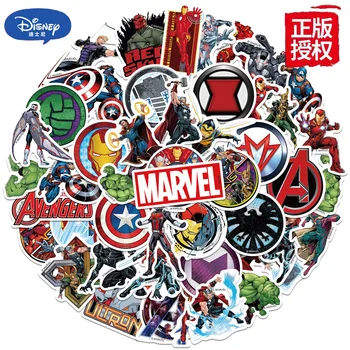 50 /ШТ Наклейки с граффити Disney Avengers Marvel Нанесите эстетическую наклейку на альбом для вырезок, наклейку для украшения ноутбука, телефона, подарок для детей