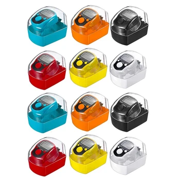 12 упаковок цифрового счетчика, красочные 5-значные ручные счетчики-кликеры со светодиодной подсветкой, кольцо для переноски