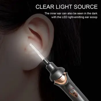 Портативная светодиодная ложка для чистки ушей, заряжающаяся для детей и взрослых, Светящийся электрический Артефакт для выкапывания ушей, инструмент для чистки ушной серы