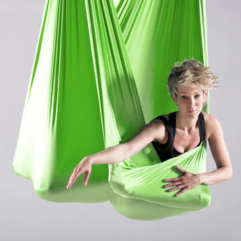 Воздушный Гамак для йоги длиной 5 м для домашнего использования, Однотонная Высокоэластичная ткань, Веревка для зала Йоги, Импорт Нейлоновой Монохромной ткани для подвешивания в помещении
