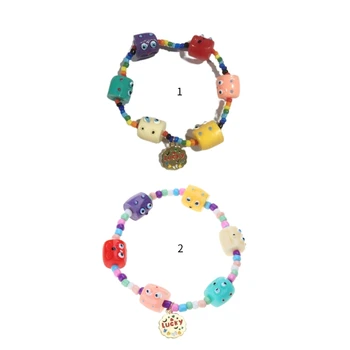 Красочный браслет ручной работы из бисера, Стрейчевые браслеты Little Monsters, Эластичный браслет-оберег, Эффектные ювелирные изделия