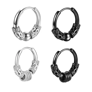 Классические мужские серьги-кольца из нержавеющей стали для женщин, хип-хоп серьги для мужчин, серьги для мальчиков, панк-готические украшения для ушей