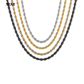 Новая цепочка из нержавеющей стали золотого цвета, 2 мм-6 мм, модные ювелирные изделия, женское ожерелье