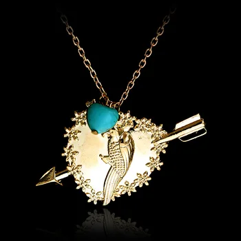 Новинка, ожерелья со стрелой в сердце, попугай, популярный модный сплав для мужчин и женщин, универсальное ожерелье, подарок для вечеринки