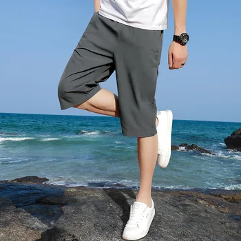 Мужские капри Летние тонкие свободного покроя повседневные спортивные брюки Мужские шорты Тренд жаркого лета
