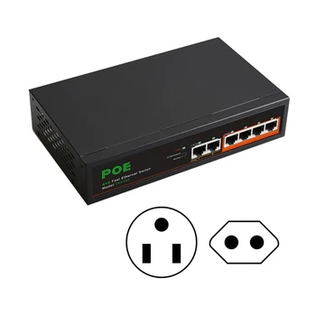 Монитор-2 порта восходящей линии связи, 4 порта 100 М POE Ethernet VLAN Концентратор