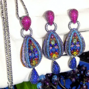 GODKI Известный бренд Ожерелье с бабочкой, серьги, Комплект ювелирных изделий для женщин, Роскошный Свадебный комплект ювелирных изделий с кубическим цирконием в Дубае