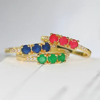 Кольца для женщин Уникальный сладкий Многоцветный Карамельный камень Кристалл Светло-золотого цвета Обручальное кольцо на палец Подарок Модные украшения R876