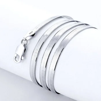 925 стерлингового серебра сияющий змея колье ожерелье модные соединения наращиваемых цепь для женщин ювелирные изделия подарки 36+5,5 см