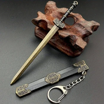 Брелок с древним мини-мечом в китайском стиле для мужчин, модель оружия 
