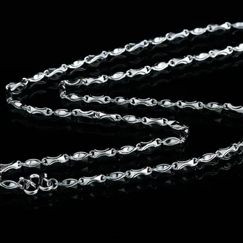 Ожерелье из настоящего стерлингового серебра 925 пробы для женщин и мужчин, слитки, Длинная цепочка для свитера длиной 45-60 см