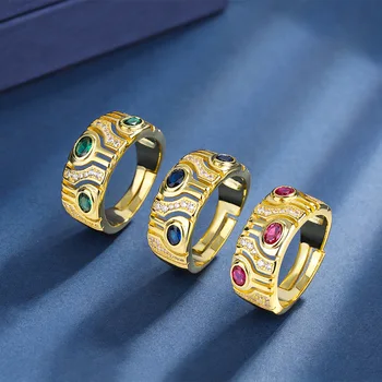 NurmWung Высококачественная Мода Новый Темперамент Женские Открытые Регулируемые кольца с цирконом Простые хрустальные украшения для пальцев Подарки для вечеринок