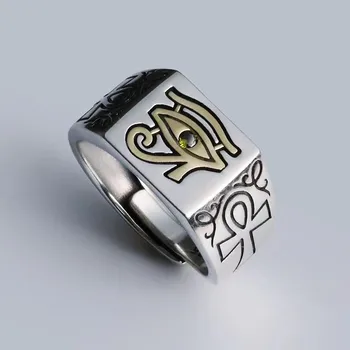 Мужское кольцо XS в европейском и американском стиле Ретро Horus Eye Серебряное кольцо Женская мода
