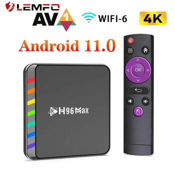 LEMFO H96 Max W2 Smart TV Box Android 11 S905W2 4 ГБ 32 ГБ 64 ГБ WIFI6 4K AV1 H96Max телеприставка медиаплеер TV Box Android 11.0