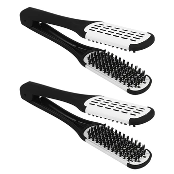 2X Профессиональная щетка для выпрямления волос парикмахерский инструмент двусторонняя щетка для выпрямления волос