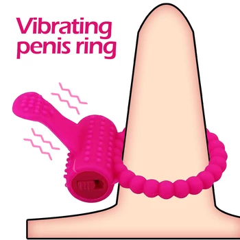 Кольцо для пениса, интенсивная стимуляция клитора, вибратор для языка, секс-игрушки для взрослых для мужчин, пара, задержка эякуляции, мужской мастурбатор