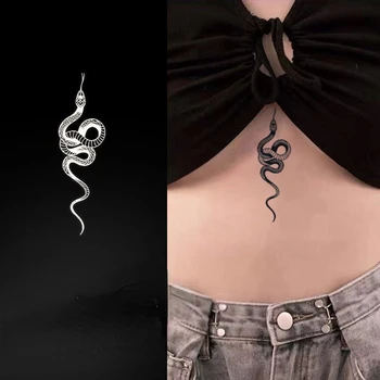 Модные, сексуальные наклейки с татуировкой в виде змеиного сока для женщин, мужчин, рук, бедер, временные татуировки, поддельная татуировка в виде гадюки Оптом
