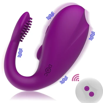 Вибратор U-типа с 7 режимами для пар, стимулирующий точку G, Беспроводной дистанционный Силиконовый фаллоимитатор, трусики для женской мастурбации, секс-игрушка для взрослых