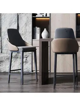 Американский роскошный барный стул из массива дерева, Новый Высокий табурет для домашней стойки регистрации, современный барный стул в скандинавском стиле, высокий стул Ktv