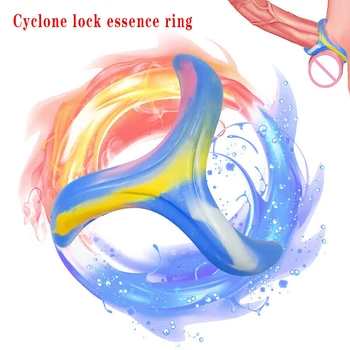 Многоразовое кольцо для пениса Красочное Мужское кольцо для члена, Задерживающее эякуляцию, Кольцо для связывания мошонки, Силиконовый Эрекционный усилитель для растяжки пениса