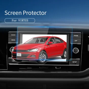 Автомобильные наклейки Протектор экрана для VW VIRTUS 2023 Защитная пленка из закаленного стекла для дисплея