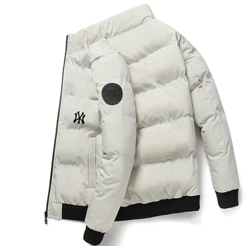 Зимнее мужское пальто на молнии, модная теплая мужская куртка, уличная повседневная мужская куртка, ветрозащитная и морозостойкая модная куртка