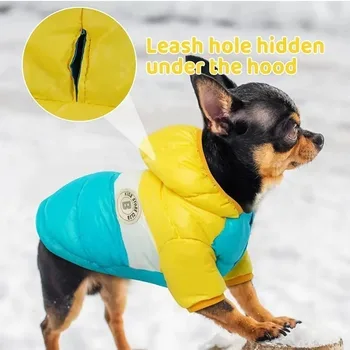 Одежда для домашних животных, непромокаемый пуховик для собак, зимняя теплая одежда для собак для маленьких средних и крупных собак, пальто с капюшоном для французского бульдога и мопса.