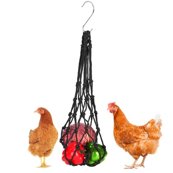 Сетчатый мешок для курицы и овощей, держатель для фруктовых угощений, закусок, подвесная кормушка, сетчатый мешок для кормления кур, гусей, уток, крупных птиц