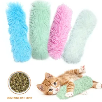 Однотонные плюшевые игрушки для кошек с кошачьей мятой, простые прочные игрушки для домашних кошек, принадлежности для домашних кошек