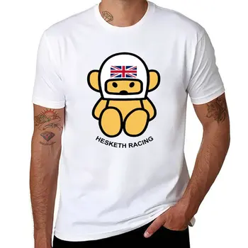 Футболка HESKETH RACING с белым шлемом и плюшевым мишкой ДЖЕЙМСОМ Хантом, футболки на заказ, мужские футболки с графическим рисунком, забавные