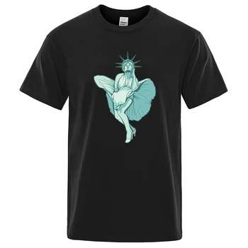 Мужская футболка Liberty Monroe, Индивидуальные Свободные футболки, Уличная Летняя мужская хлопчатобумажная футболка, повседневные топы с круглым вырезом и коротким рукавом