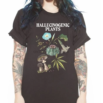 Унисекс, футболка с галлюциногенными растениями, Винтажная модная футболка с грибами Mari Juana